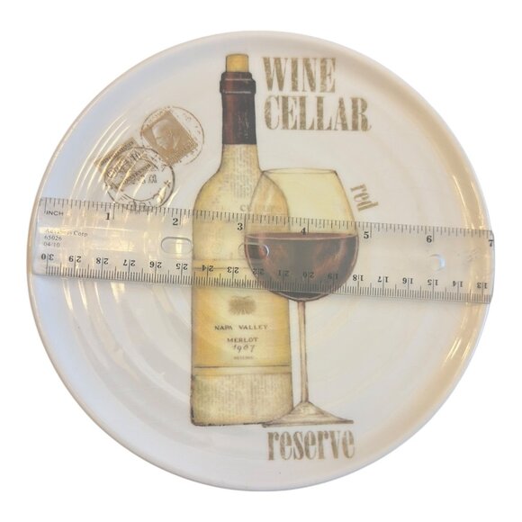 Set Of 4 Ceramica Cuore Wine Cellar Design Plates 7" Vintage Italian Style - Picture 4 of 6
